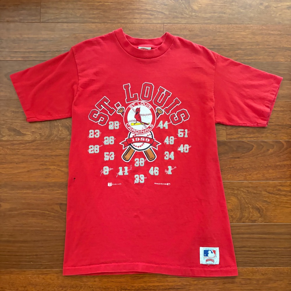 Nutmeg Mills Mens Vintage 1989 St Louis Cardinals T-Shirt L Red MLB SingleStitch